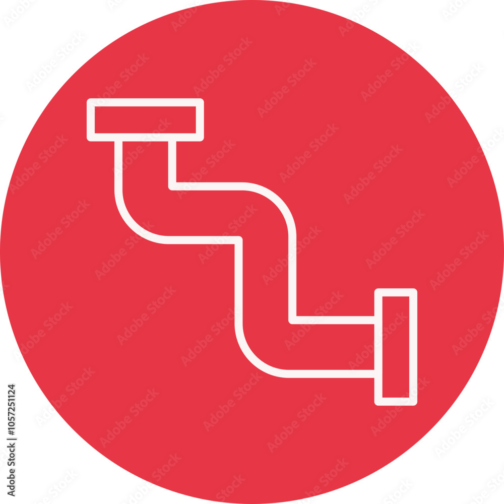 Plumbing Pipe line circle icon Plumbing Pipe line circle icon