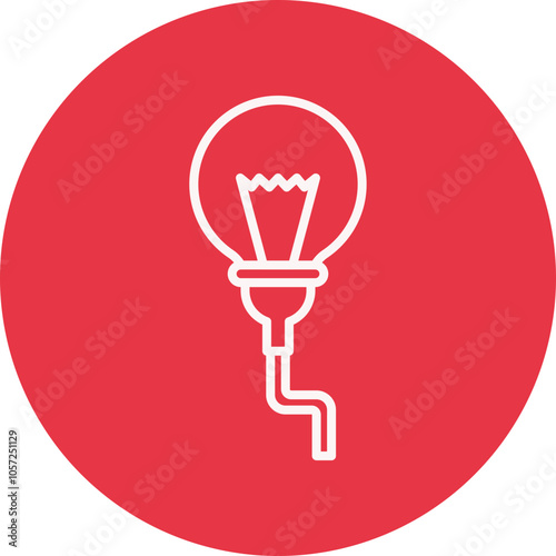 Light Fixture line circle icon