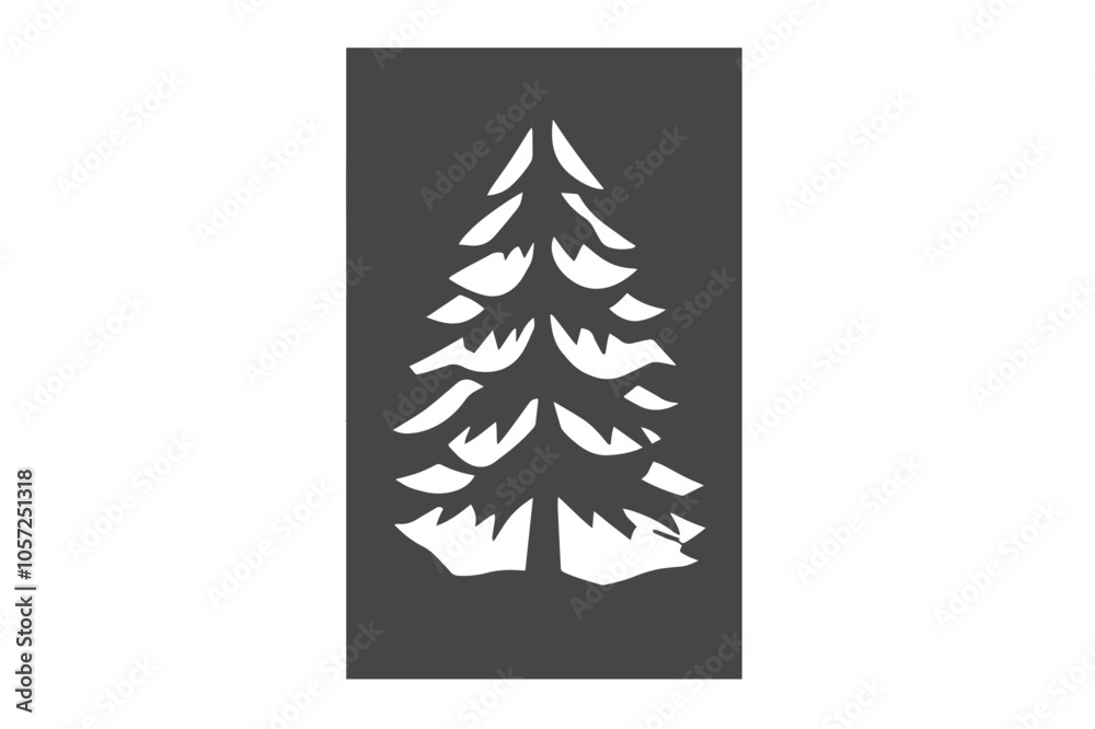 Obraz premium paper-cut Christmas Gift Card SVG cut file.