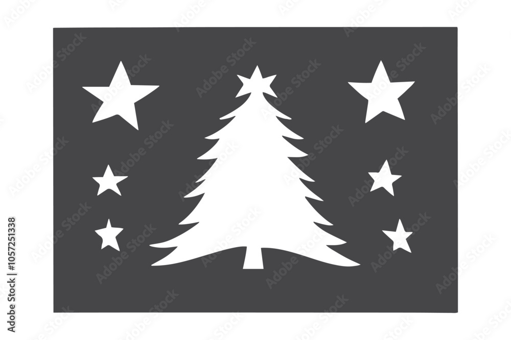 paper-cut Christmas Gift Card SVG cut file.