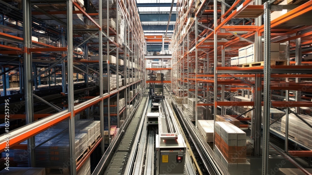 Warehouse automation technology showcasing robotic picking, autonomous navigation, and optimized storage solutions Warehouse automation technology showcasing robotic picking, autonomous navigation, and optimized storage solutions