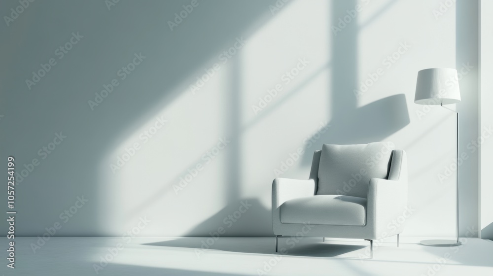 White Room with Chair. White Room with Chair.