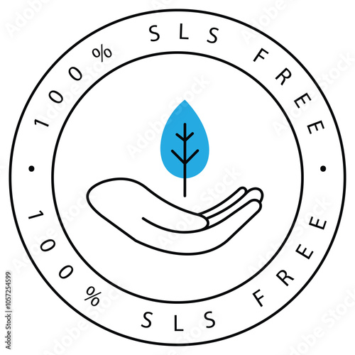 Natural SLS-Free Leaf Eco Vector Icon Design