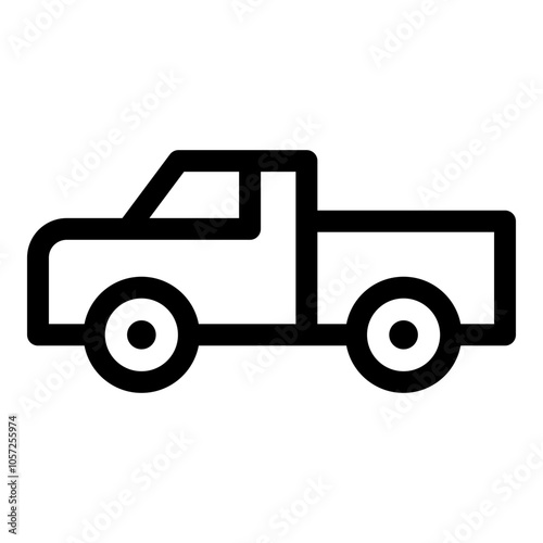 Pickup truck icon. Vector line icon