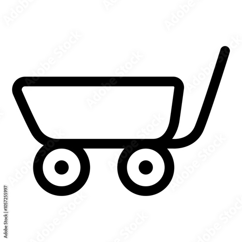 Wheelbarrow icon. Vector line icon