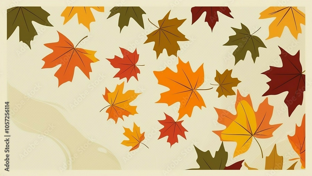 A vibrant array of autumn leaves in various colors, gently floating against a soft, neutral background. A vibrant array of autumn leaves in various colors, gently floating against a soft, neutral background.