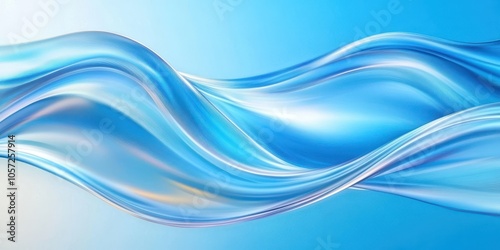 Smooth Blue Flowing Lines in 3D Rendering