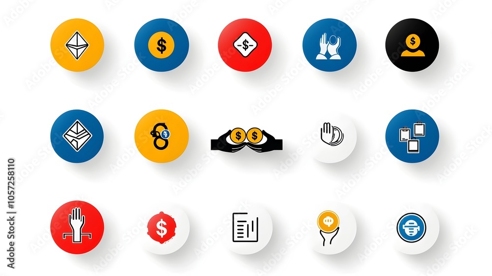 Contrasting color icons showcasing hands exchanging coins symbolizing financial donations and support created with a clean modern aesthetic design Contrasting color icons showcasing hands exchanging coins symbolizing financial donations and support created with a clean modern aesthetic design