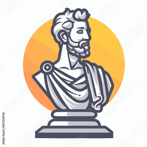 Statue of Zeus, Greece. Vector illustration in flat style.