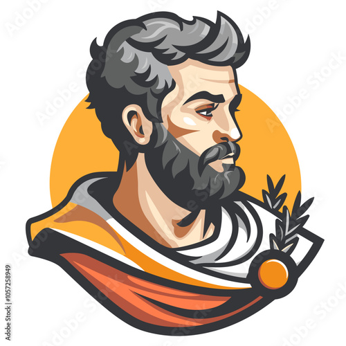 Mascot illustration of a Roman Catholic priest with rosary