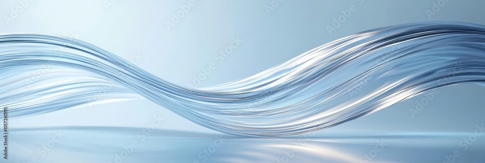 Obraz premium Flowing Curves with 3D Rendering in Chaotic Background