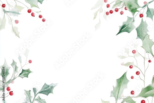 Elegant Christmas Design Featuring Holly Branches for Festive Decor