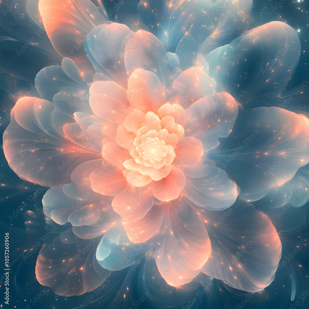 fractal background with space. Generative AI fractal background with space. Generative AI
