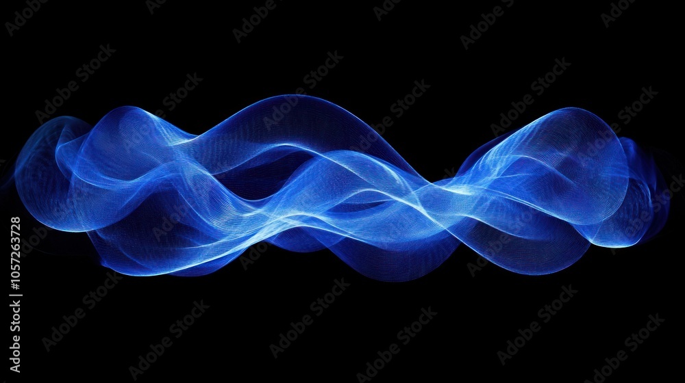 Blue light effects, layered and modern, on black background Blue light effects, layered and modern, on black background