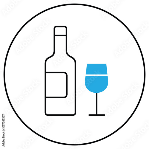 No Wine Alcohol Ban Vector Icon Design