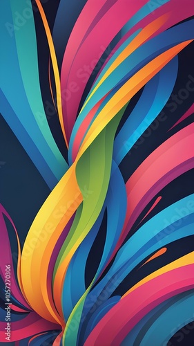 Wallpaper Mural Multicolor Curved Lines Abstract Background Ar Torontodigital.ca