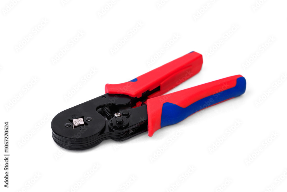 Ferrule crimping tool isolated on white background. Ferrule crimping tool isolated on white background.