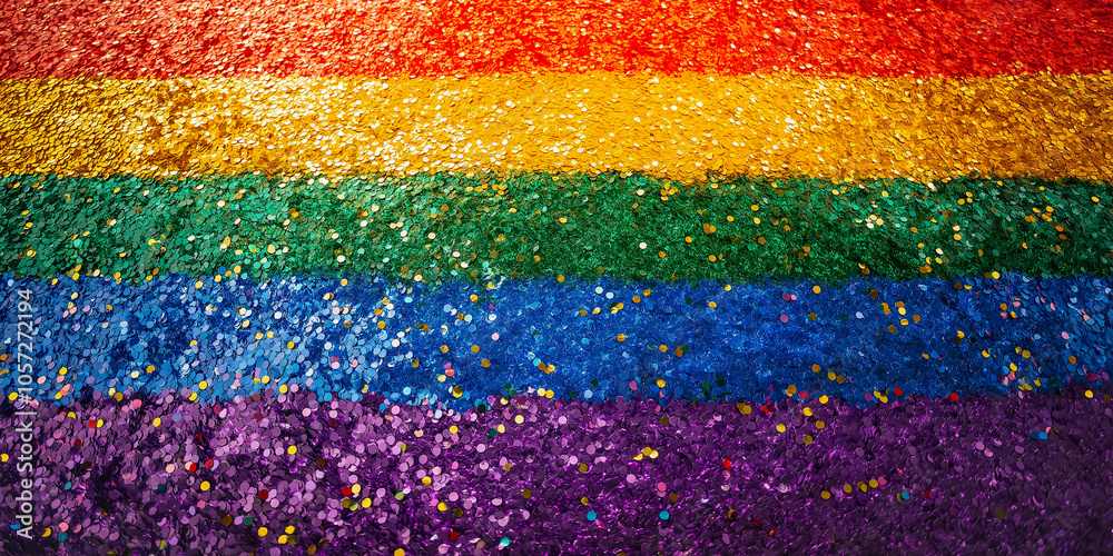 Fototapeta premium Colorful glittering rainbow background.