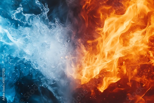 Fire and Water Abstract
