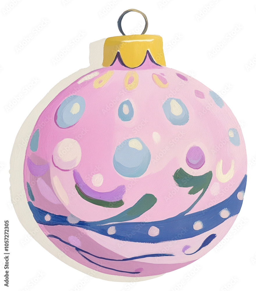 PNG Christmas ornament christmas pink hand-painted. PNG Christmas ornament christmas pink hand-painted.