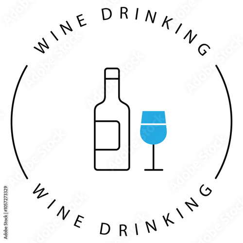 No Alcohol Wine Drinking Glass VEctor Icon Design