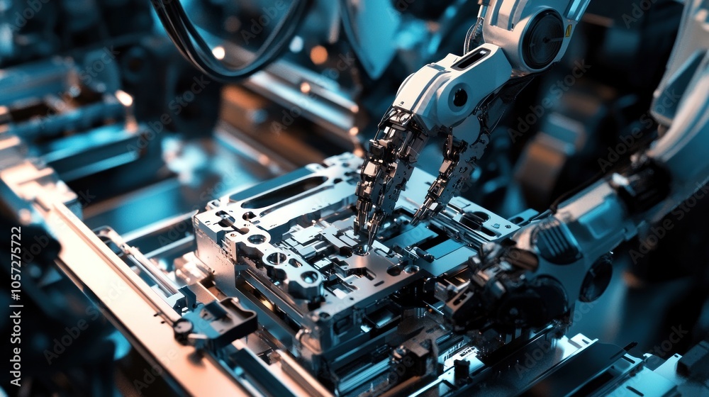 Robotic Arm Assembling Circuit Board Robotic Arm Assembling Circuit Board