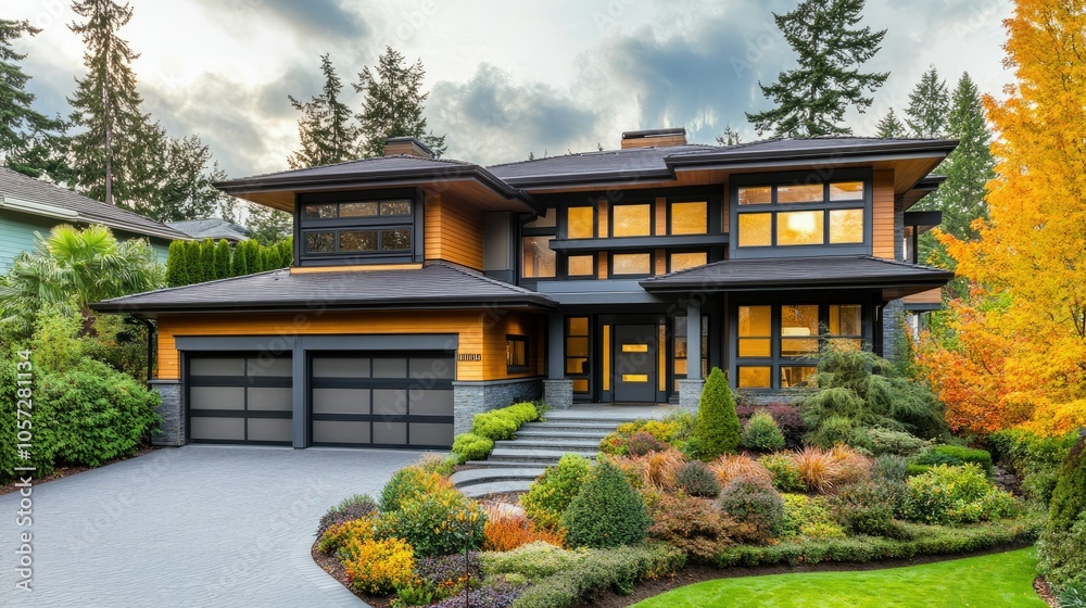 Captivating Exterior View of a Modern House Captivating Exterior View of a Modern House