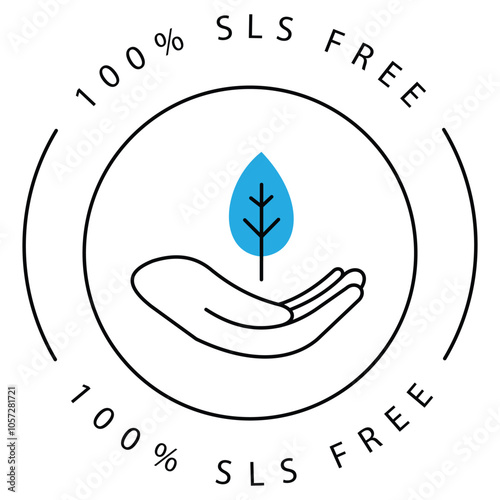 Safe SLS-Free Eco Leaf VEctor Icon Design