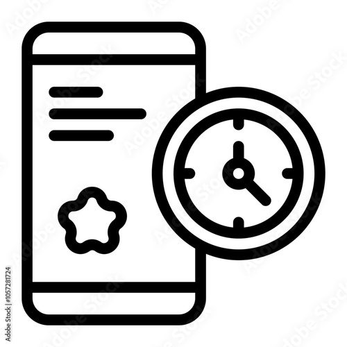 Time Booking Line Icon