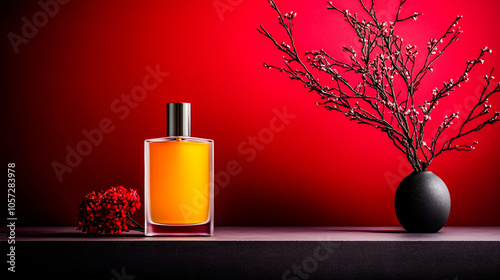 Elegant luxury perfume bottles adorned with intricate  detailing. Sophisticated fragrance packaging showcasing timeless beauty and refined opulence Brainstorming Advertising Marketing photo