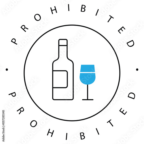 Prohibited Alcohol-Free Wine Glass Vector Symbol Design
