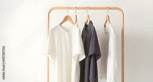 wardrobe with clothes