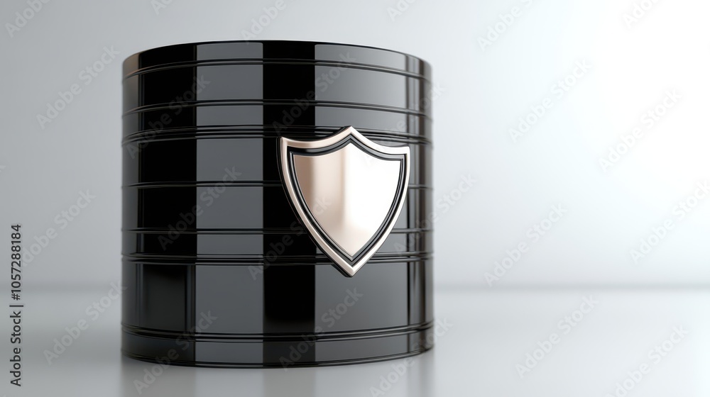 Black Cylinder with Shield Emblem Black Cylinder with Shield Emblem
