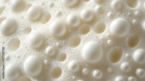 Extreme close-up of golf ball surface highlighting dimple pattern texture in cream white, featuring geometric patterns and soft focus in minimalist sports style.