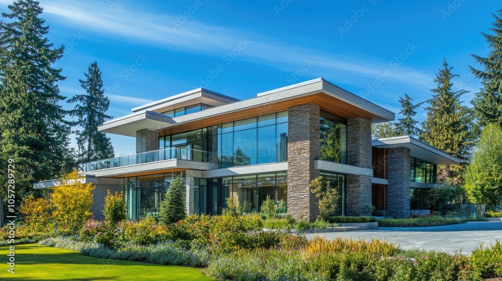 Modern Luxury House with Inviting Landscape View Modern Luxury House with Inviting Landscape View