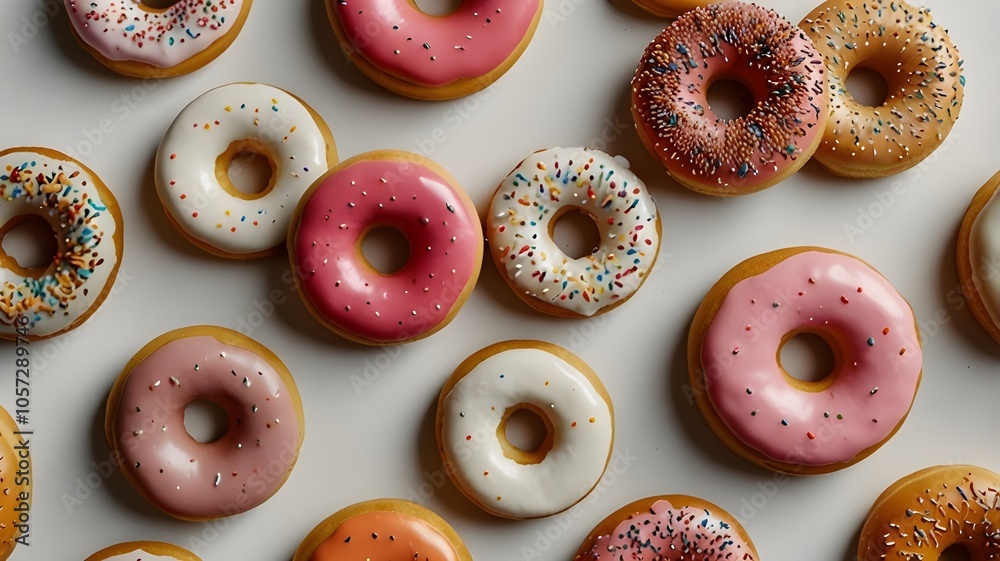 donuts on white donuts on white