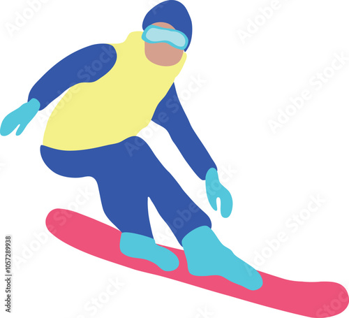 Cartoon Snowboarder vector illustration isolated on white background