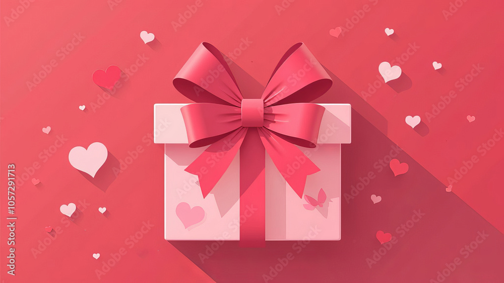 Valentine's day design. Valentine's Day Gift Card with Hearts. Romantic background.
