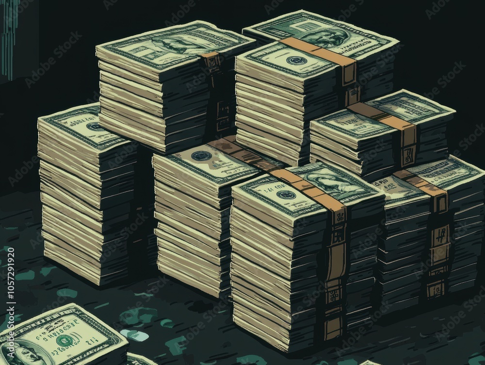 Stacks of Money. Stacks of Money.