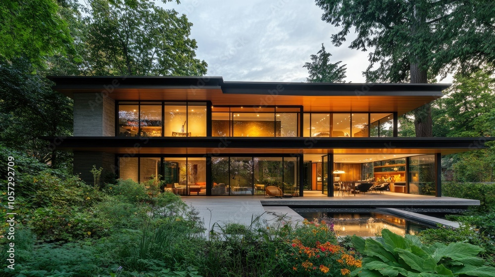 Modern Home with Large Open Terrace Surrounded by Nature Modern Home with Large Open Terrace Surrounded by Nature