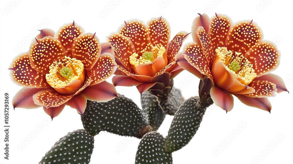 Closeup of a blooming cactus in a vibrant red pot with colorful flowers and leaves, set in a bright, natural garden scene Closeup of a blooming cactus in a vibrant red pot with colorful flowers and leaves, set in a bright, natural garden scene