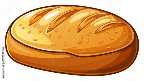 baked bread vector art illustration