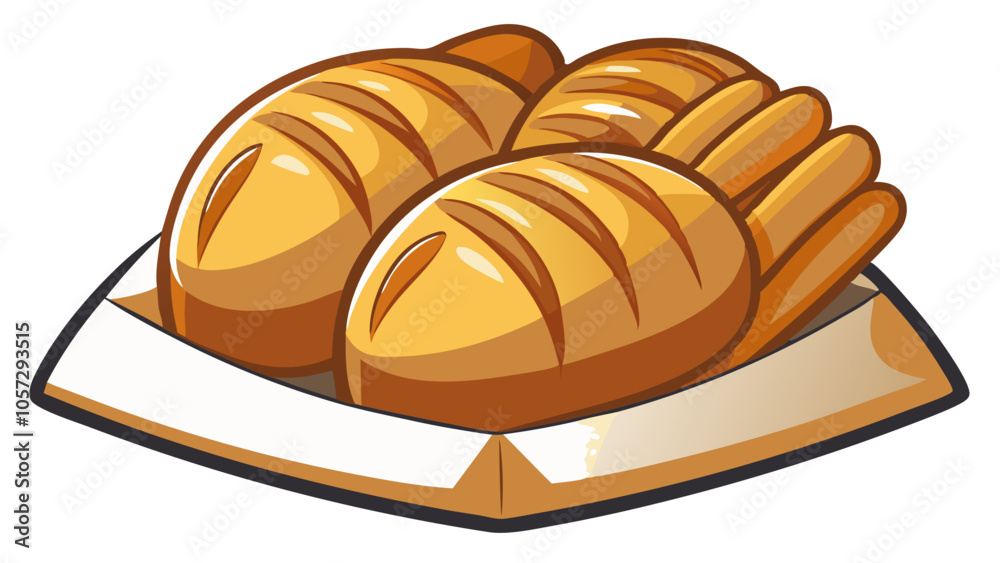 bread in a box isolated on white background, set of baked bread vector bread in a box isolated on white background, set of baked bread vector