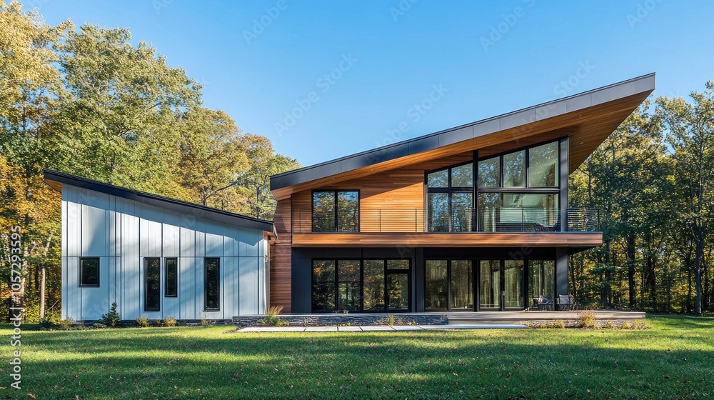 Elegant Modern Home Exterior with Unique Architecture Elegant Modern Home Exterior with Unique Architecture