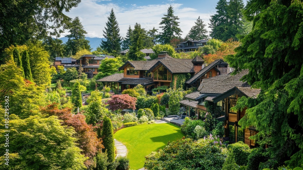 Scenic North American View with Lush Greenery Scenic North American View with Lush Greenery