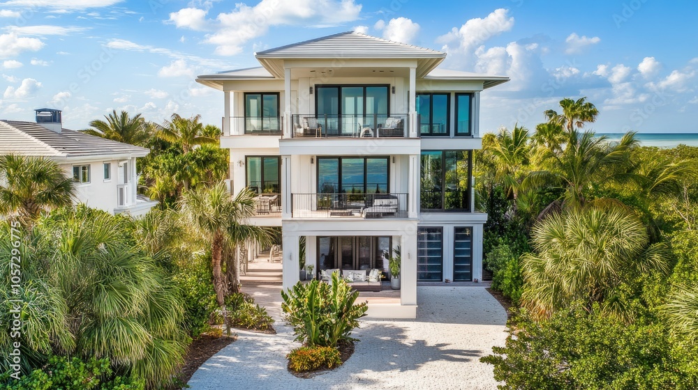 Fototapeta premium Modern Coastal Home with Spacious Design