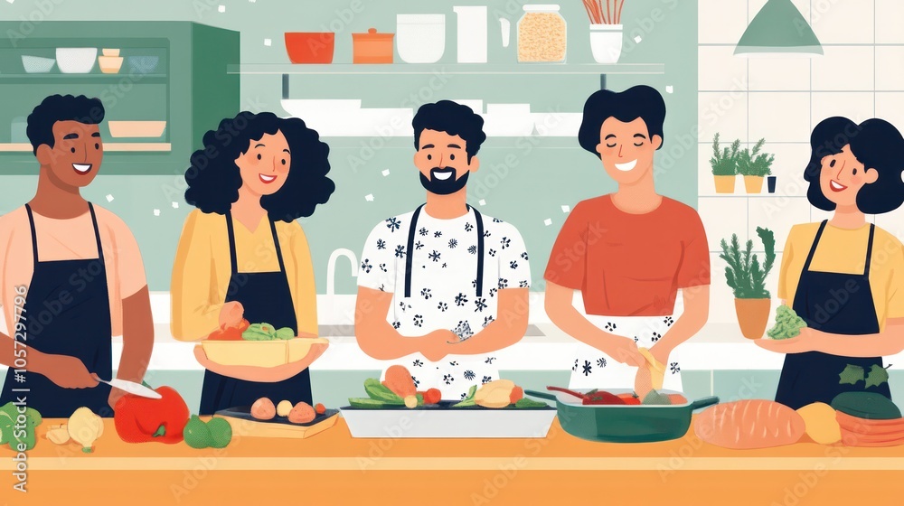 Holiday meal planning It integrates sustainability into the preparation of festival food by a mixed-race team. Holiday meal planning It integrates sustainability into the preparation of festival food by a mixed-race team.