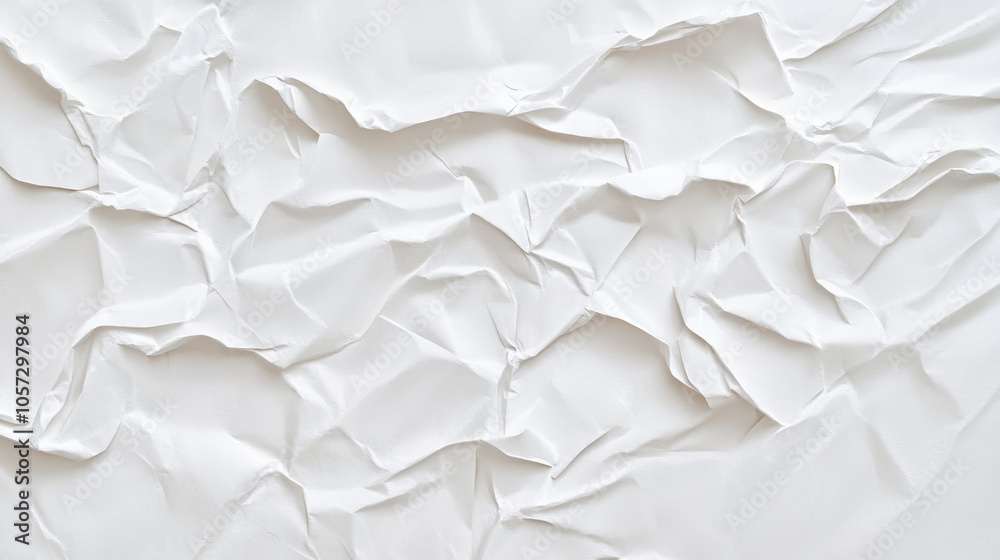 Obraz premium Textured Crumpled white Paper Background