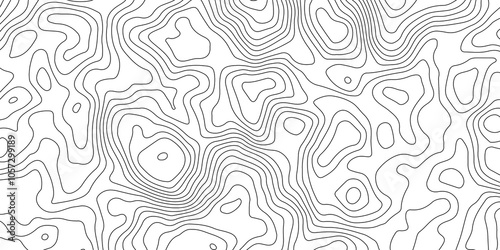 Topographic map background geographic line map with elevation assignments. Modern design with White background with topographic wavy pattern design.paper texture Imitation of a geographical map shades