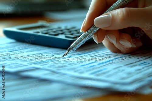 A professional accountant reviewing detailed financial documents for a tax audit. Generative AI